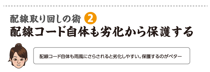 配線コード自体も劣化から保護する