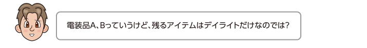 電装品A、Bっていうけど、残るアイテムはデイライトだけなのでは？