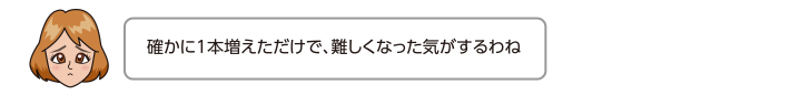 確かに1本増えただけで、難しくなった気がするわね