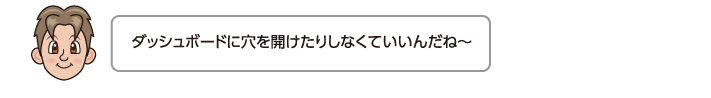 ダッシュボードに穴を開けたりしなくていいんだね〜