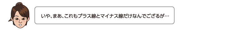 いや、まあ、これもプラス線とマイナス線だけなんでござるが…