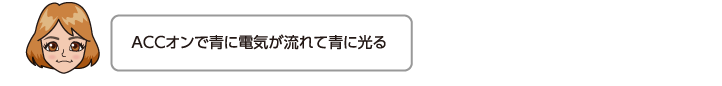 ACCオンで青に電気が流れて青に光る