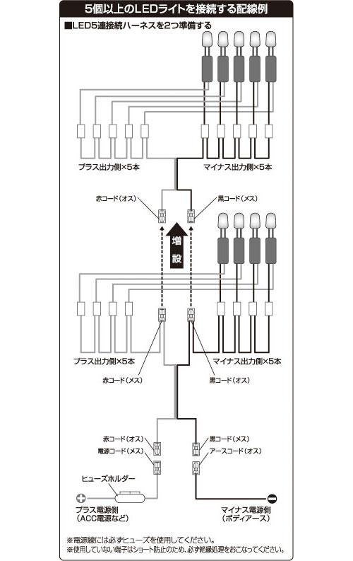 人気 led5連接続ハーネス