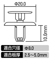 プラスティリベット(ホンダ車用)