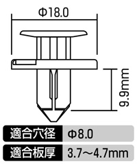 プラスティリベット(トヨタ車用)